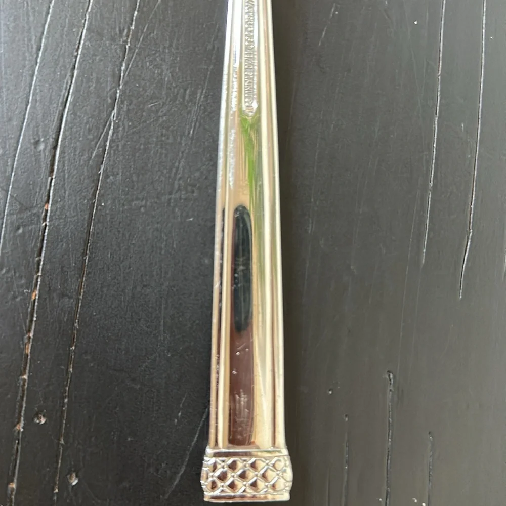 Waterford Padova Silver Stainless Steel Pierced Serving Spoon Utensil